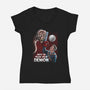 How To Train Your Demon-Womens-V-Neck-Tee-zascanauta