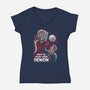 How To Train Your Demon-Womens-V-Neck-Tee-zascanauta