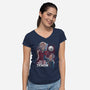 How To Train Your Demon-Womens-V-Neck-Tee-zascanauta