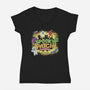Spooky Patch Monsters-Womens-V-Neck-Tee-NMdesign
