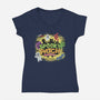 Spooky Patch Monsters-Womens-V-Neck-Tee-NMdesign