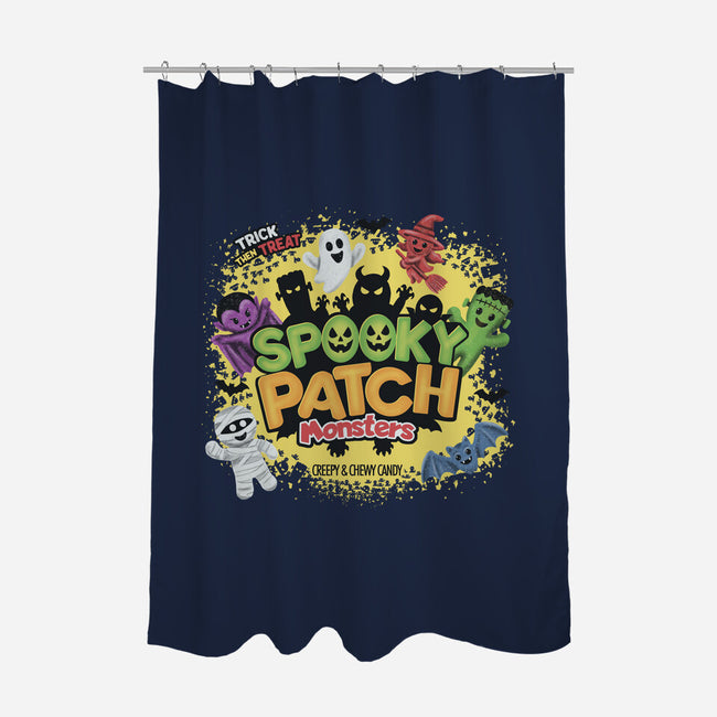 Spooky Patch Monsters-None-Polyester-Shower Curtain-NMdesign