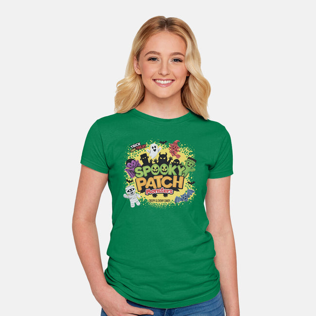 Spooky Patch Monsters-Womens-Fitted-Tee-NMdesign