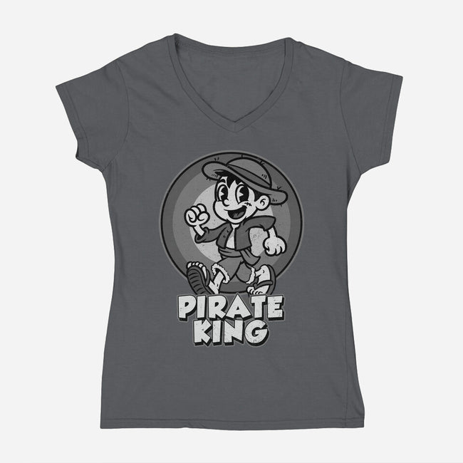 Vintage Pirate King-Womens-V-Neck-Tee-Badbone Collections
