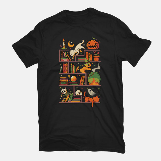 Bookstore Halloween-Mens-Heavyweight-Tee-tobefonseca