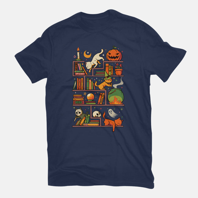 Bookstore Halloween-Mens-Heavyweight-Tee-tobefonseca