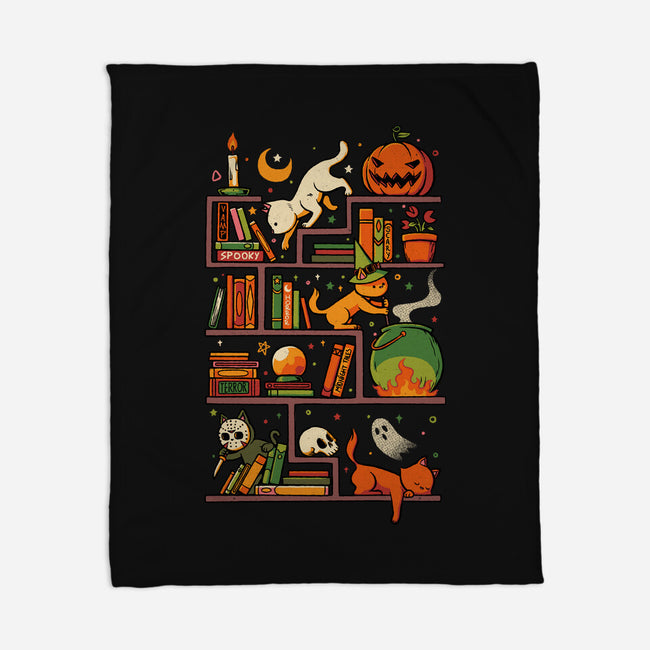 Bookstore Halloween-None-Fleece-Blanket-tobefonseca