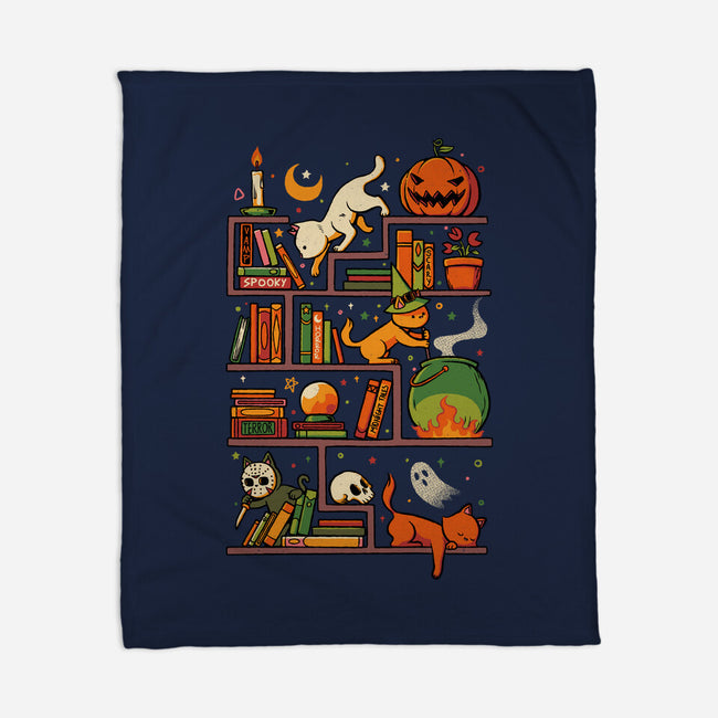 Bookstore Halloween-None-Fleece-Blanket-tobefonseca