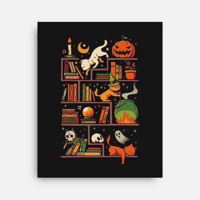 Bookstore Halloween-None-Stretched-Canvas-tobefonseca