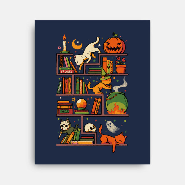 Bookstore Halloween-None-Stretched-Canvas-tobefonseca