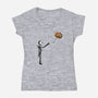Jack With Pumpkin-Womens-V-Neck-Tee-Barbadifuoco