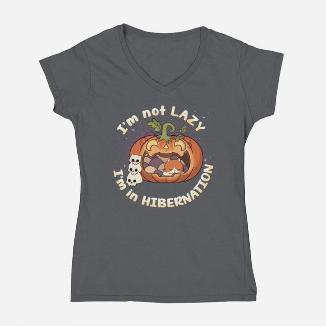 I'm In Hibernation-Womens-V-Neck-Tee-Freecheese