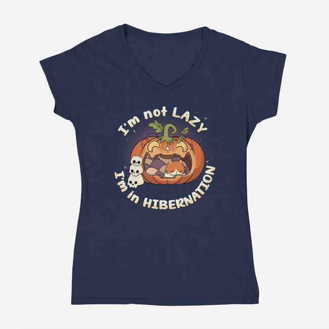 I'm In Hibernation-Womens-V-Neck-Tee-Freecheese