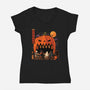 Pumpkin Spice Station-Womens-V-Neck-Tee-erion_designs