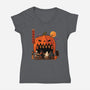Pumpkin Spice Station-Womens-V-Neck-Tee-erion_designs