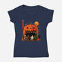 Pumpkin Spice Station-Womens-V-Neck-Tee-erion_designs