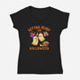 Getting Ready For Halloween-Womens-V-Neck-Tee-worlddominationforcats