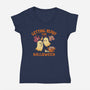Getting Ready For Halloween-Womens-V-Neck-Tee-worlddominationforcats