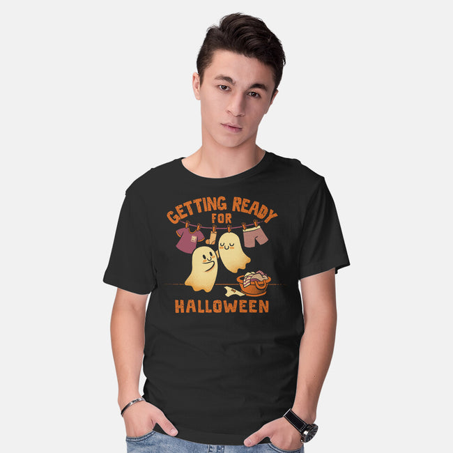 Getting Ready For Halloween-Mens-Basic-Tee-worlddominationforcats
