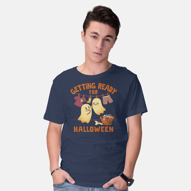 Getting Ready For Halloween-Mens-Basic-Tee-worlddominationforcats