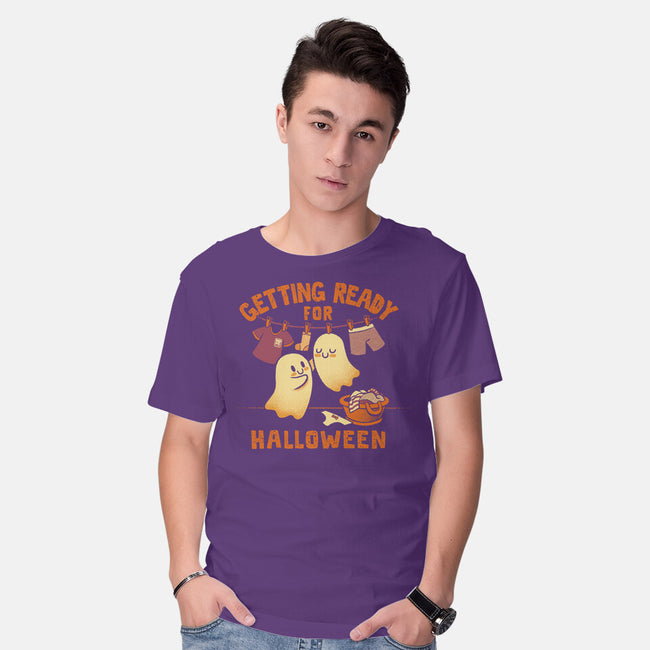 Getting Ready For Halloween-Mens-Basic-Tee-worlddominationforcats