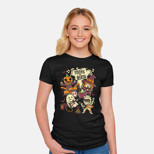 Tricks Or Beats-Womens-Fitted-Tee-estudiofitas