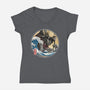 Dark Samurai In Japan-Womens-V-Neck-Tee-DrMonekers