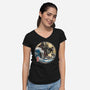 Dark Samurai In Japan-Womens-V-Neck-Tee-DrMonekers