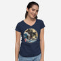 Dark Samurai In Japan-Womens-V-Neck-Tee-DrMonekers