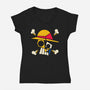 One Picasso-Womens-V-Neck-Tee-rocketman_art