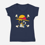 One Picasso-Womens-V-Neck-Tee-rocketman_art