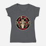 Mayhem Of Coyote-Womens-V-Neck-Tee-spoilerinc