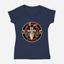 Mayhem Of Coyote-Womens-V-Neck-Tee-spoilerinc