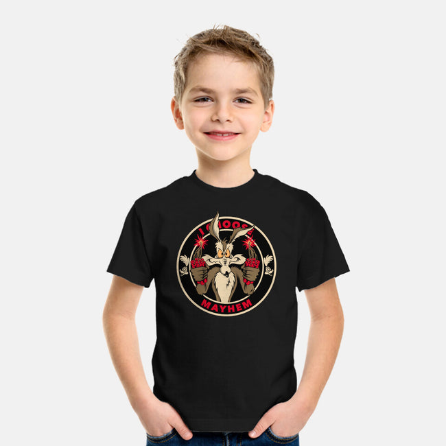 Mayhem Of Coyote-Youth-Basic-Tee-spoilerinc