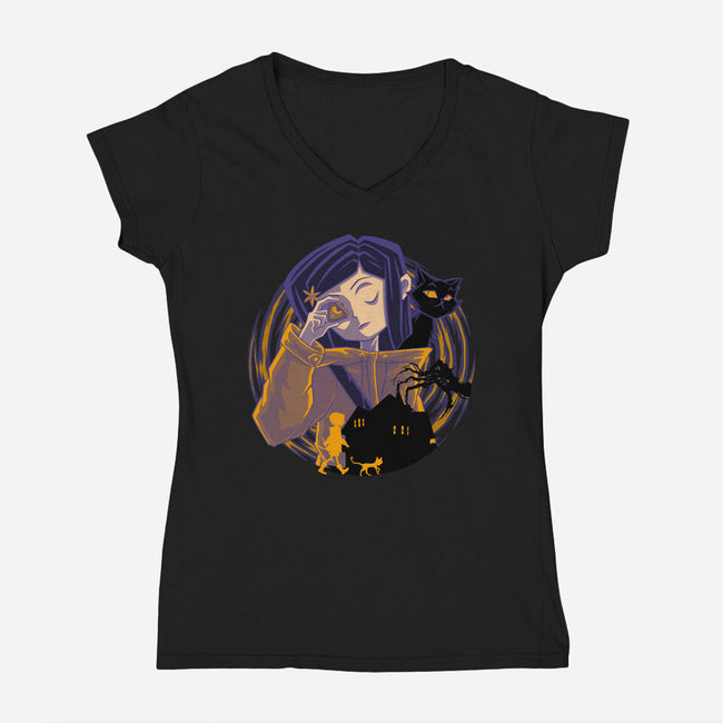 Seeing Through The Stone-Womens-V-Neck-Tee-rmatix