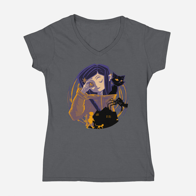 Seeing Through The Stone-Womens-V-Neck-Tee-rmatix