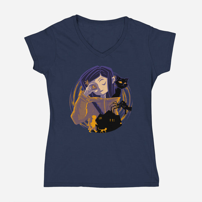 Seeing Through The Stone-Womens-V-Neck-Tee-rmatix