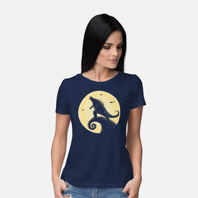 The Kaiju Before Christmas-Womens-Basic-Tee-retrodivision