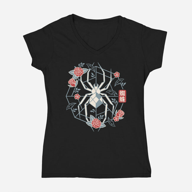 Geometric Spider-Womens-V-Neck-Tee-NemiMakeit