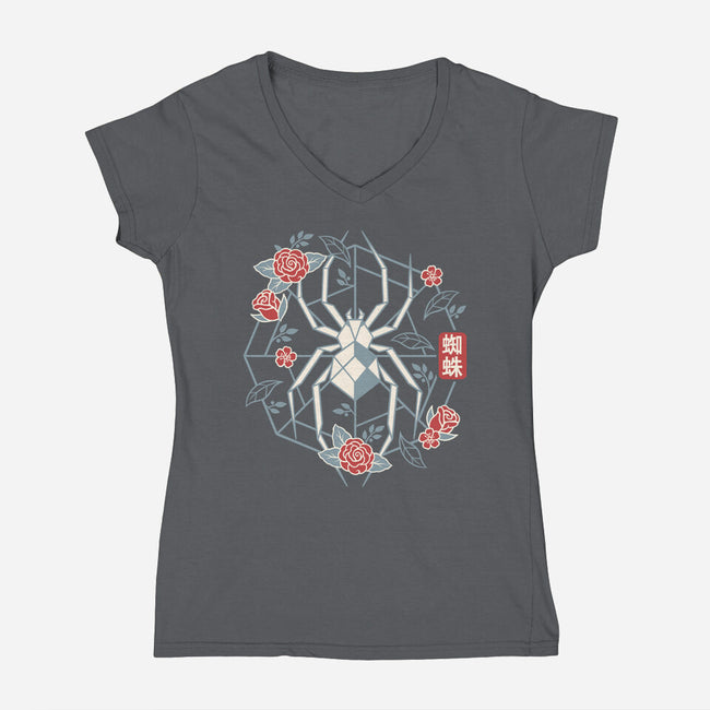 Geometric Spider-Womens-V-Neck-Tee-NemiMakeit