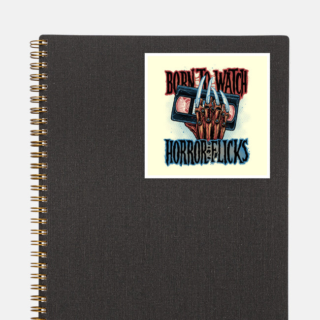 Born To Watch Horror Flicks-None-Glossy-Sticker-glitchygorilla