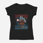 Born To Watch Horror Flicks-Womens-V-Neck-Tee-glitchygorilla