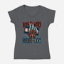 Born To Watch Horror Flicks-Womens-V-Neck-Tee-glitchygorilla