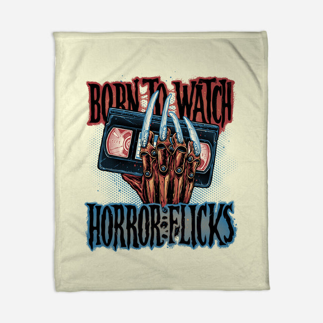Born To Watch Horror Flicks-None-Fleece-Blanket-glitchygorilla
