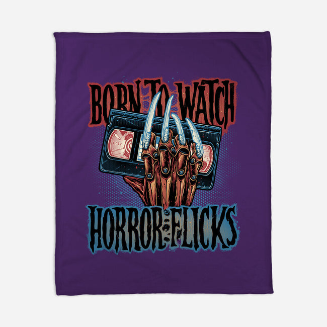 Born To Watch Horror Flicks-None-Fleece-Blanket-glitchygorilla