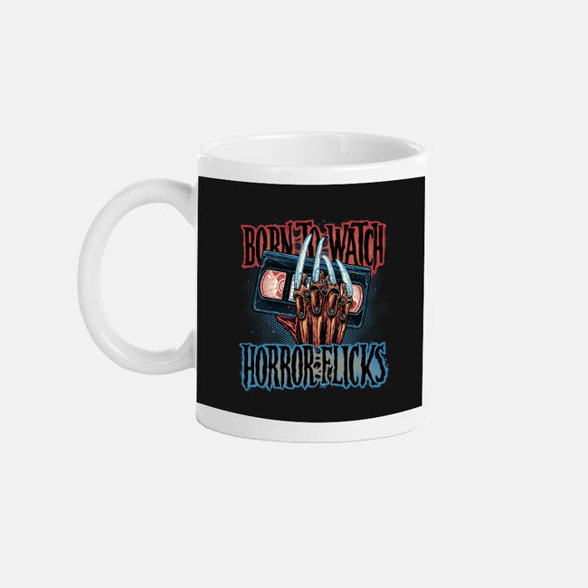 Born To Watch Horror Flicks-None-Mug-Drinkware-glitchygorilla