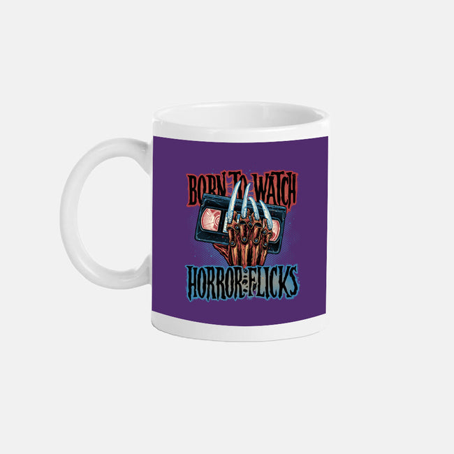 Born To Watch Horror Flicks-None-Mug-Drinkware-glitchygorilla