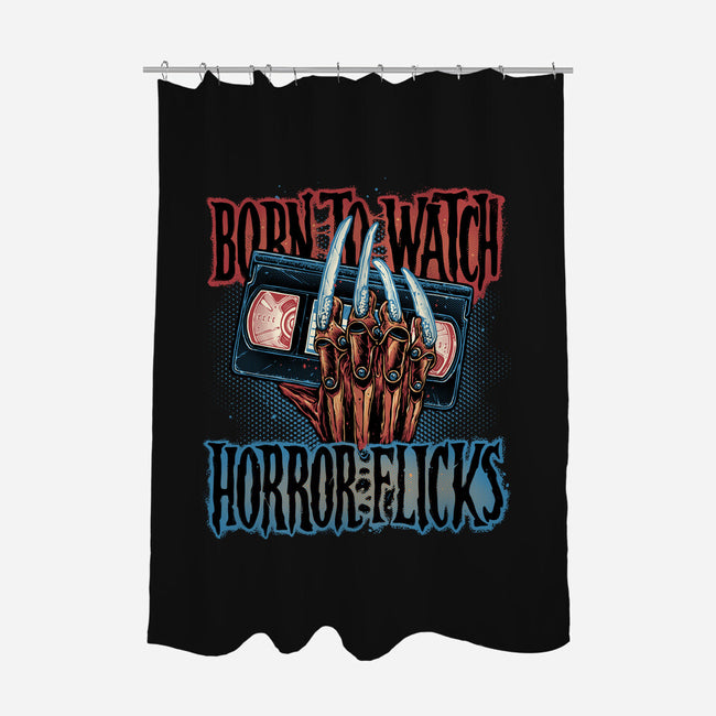 Born To Watch Horror Flicks-None-Polyester-Shower Curtain-glitchygorilla