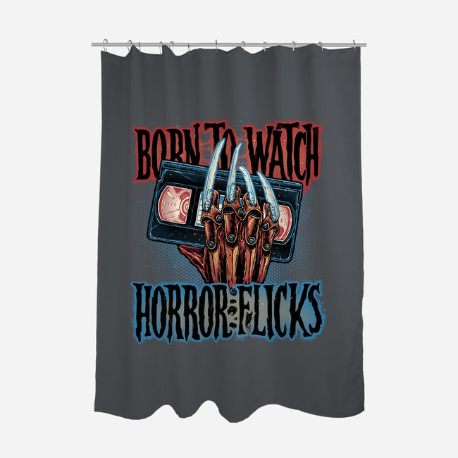 Born To Watch Horror Flicks-None-Polyester-Shower Curtain-glitchygorilla