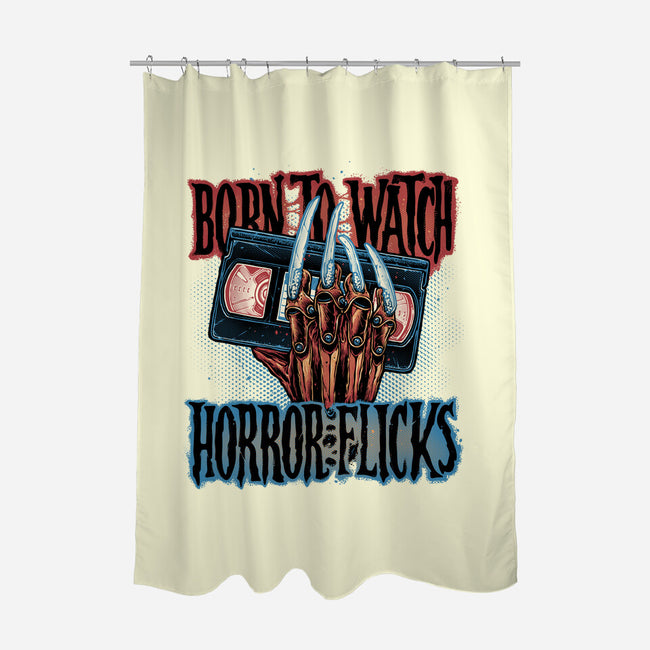 Born To Watch Horror Flicks-None-Polyester-Shower Curtain-glitchygorilla